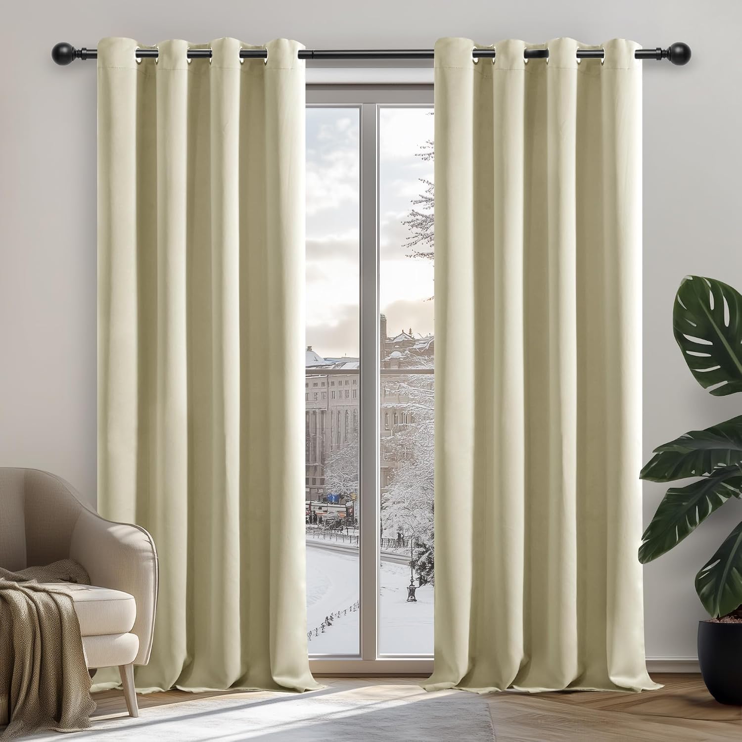 Detalle de Deconovo Eyelet Thermal Blackout Curtains 52"x84" 🪟