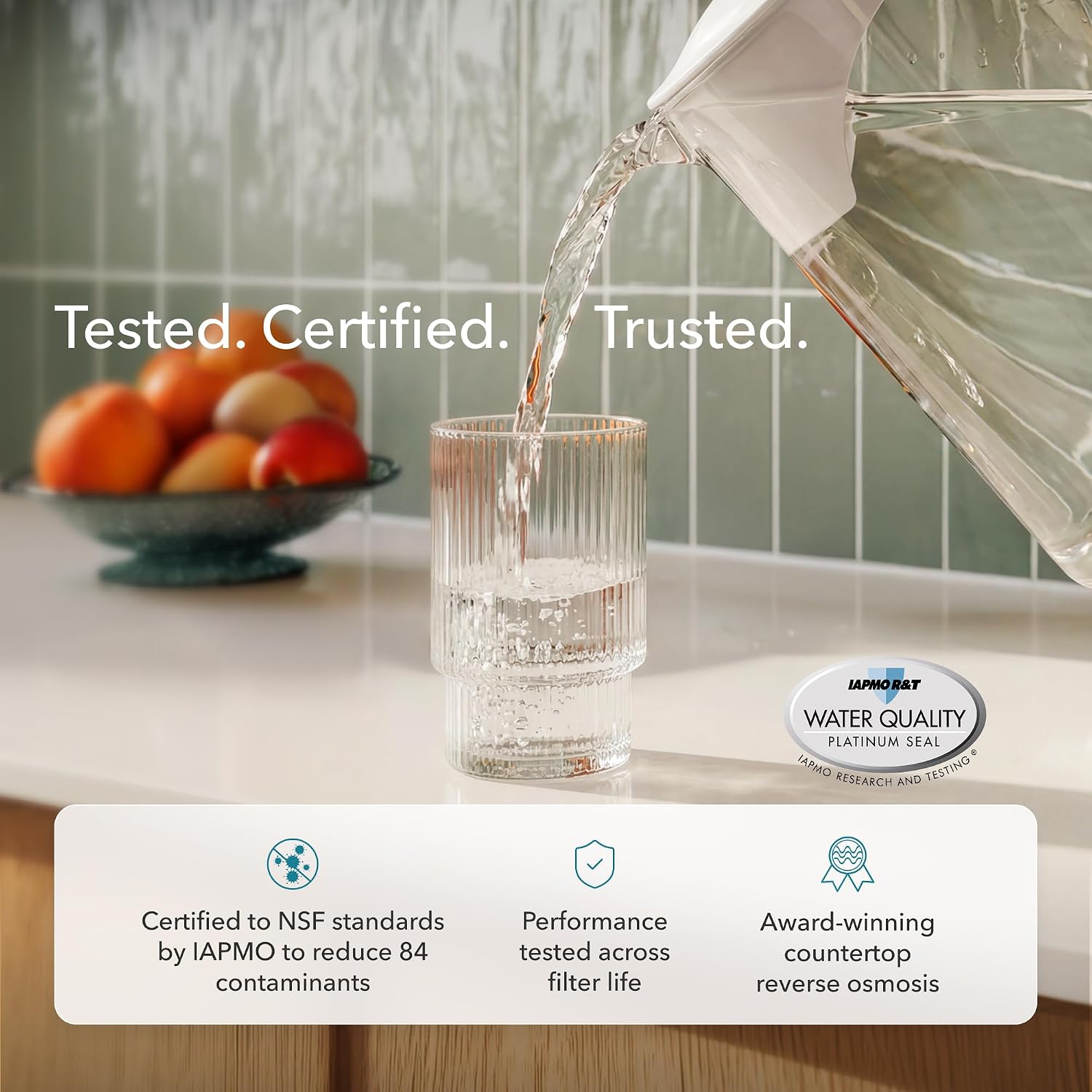 Detalle de AquaTru Carafe Smart Alkaline Countertop Water Purifier (4-Stage Reverse Osmosis) with Glass Carafe