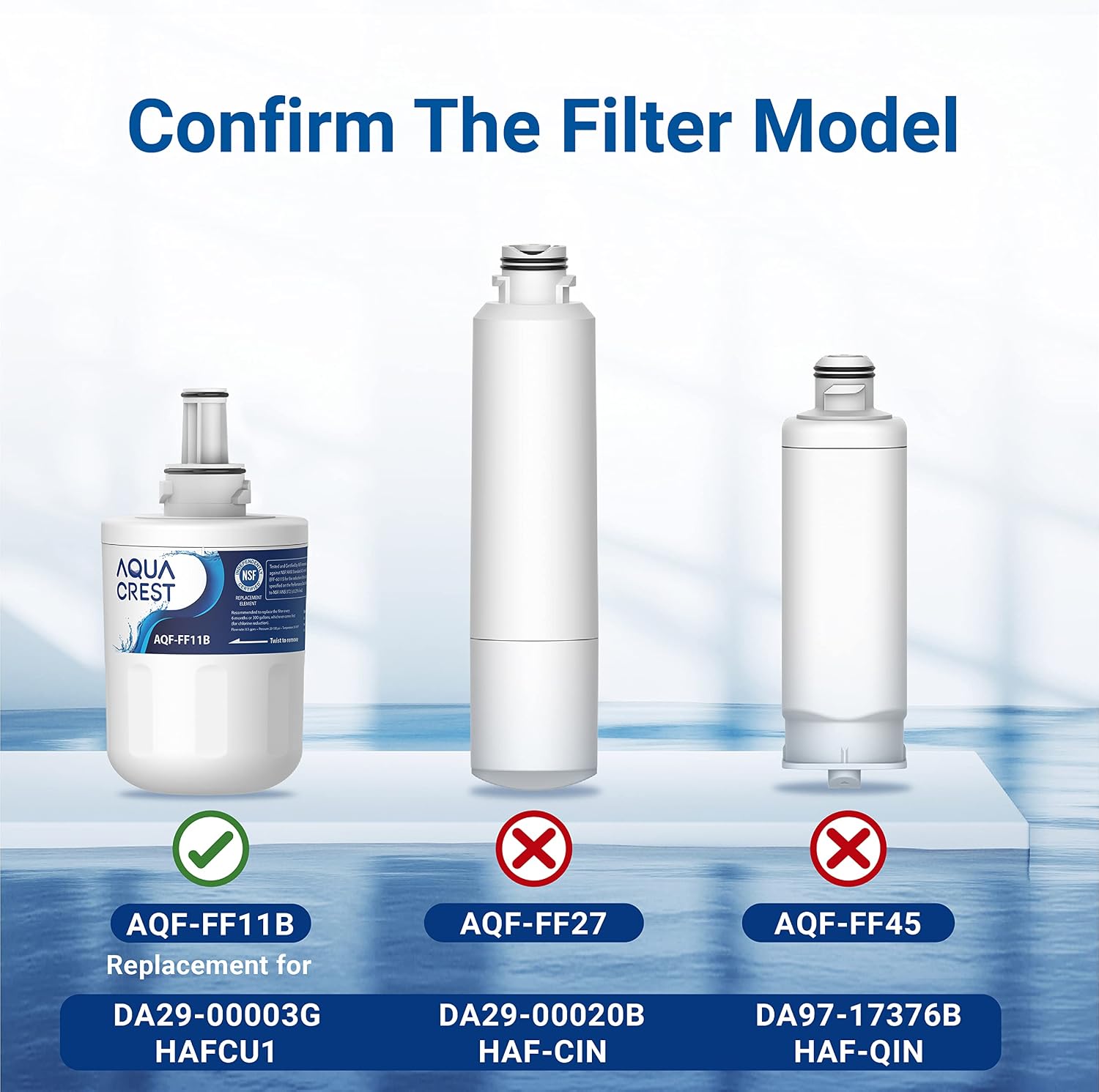 Thumbnail 1 de AQUA CREST AQF-FF11B Fridge Filter Replacement for Samsung DA29-00003G