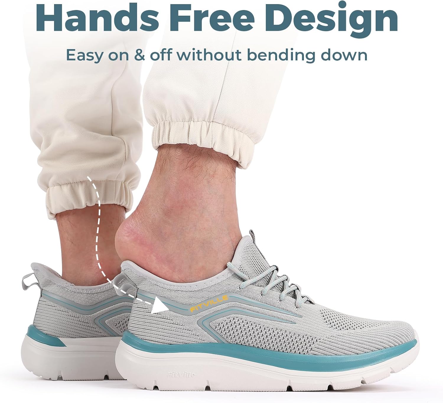 Thumbnail 4 de Extra Wide Fit Trainers Slip On Arch Support