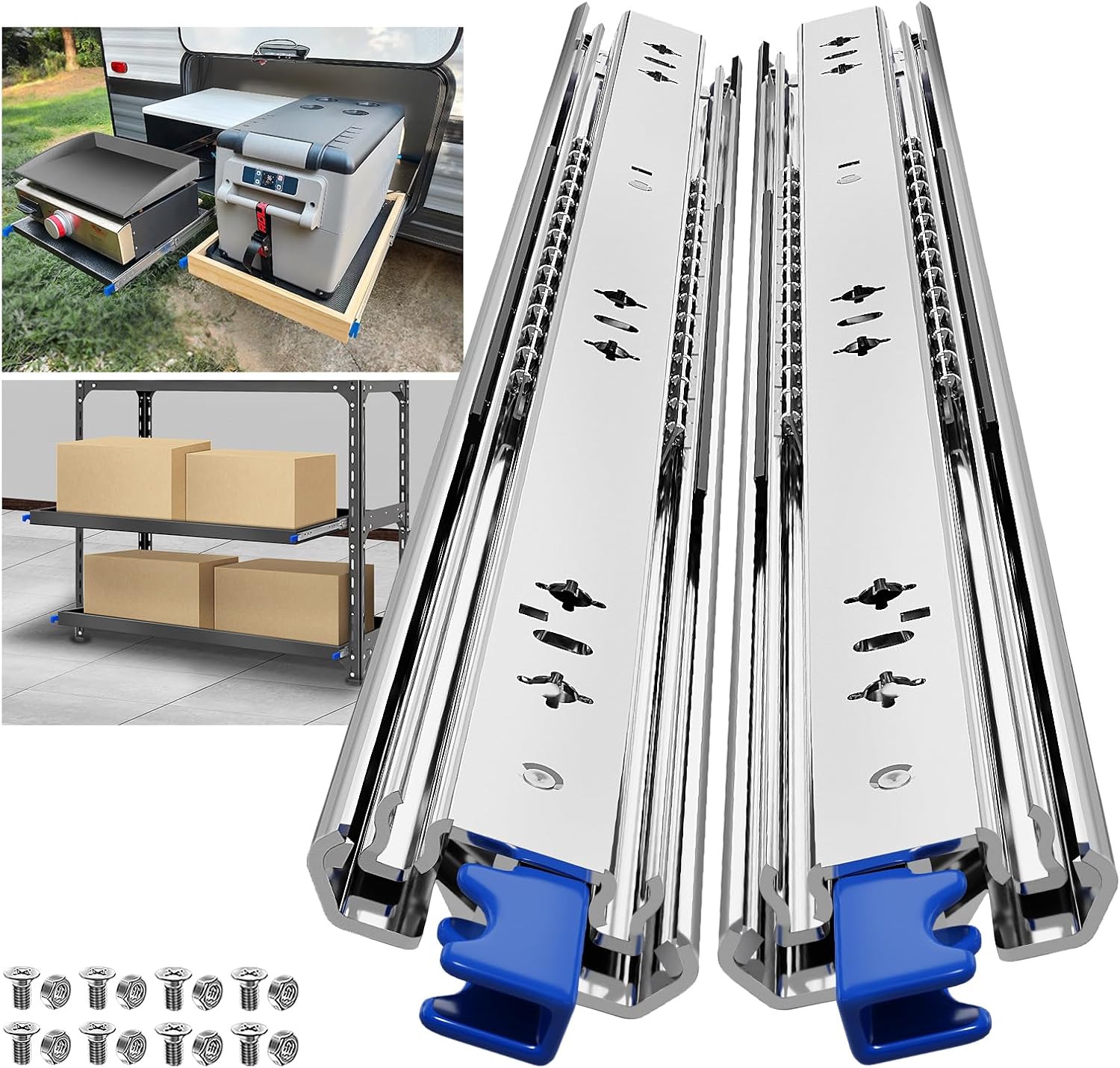 Thumbnail 6 de ToBeGreat Glissière pour tiroir charge lourde 700 mm – Montage latéral avec serrure (1 paire, 2 pièces)