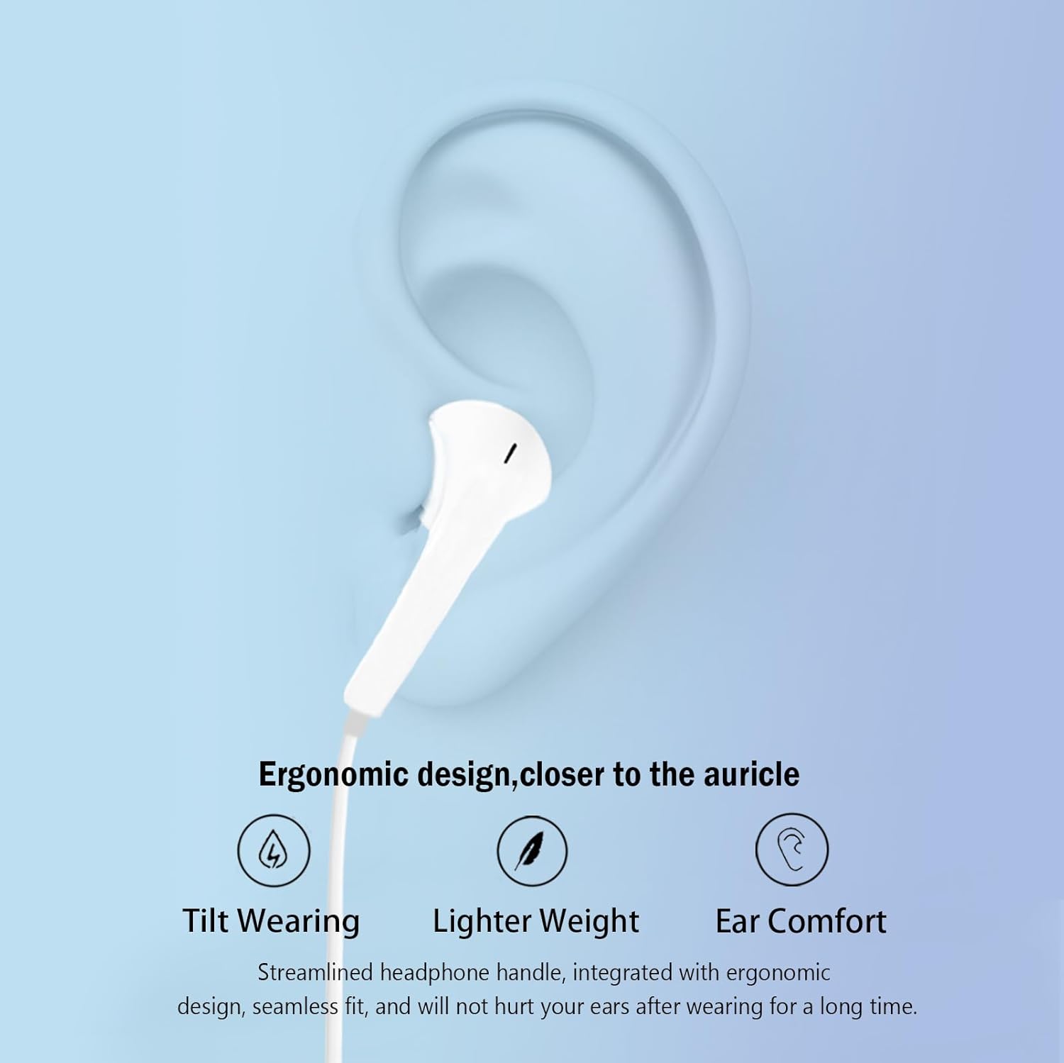 Thumbnail 3 de USB-C Wired Earphones with Mic & Volume Control – in-ear Type C headphones for iPhone, Samsung, iPad and more