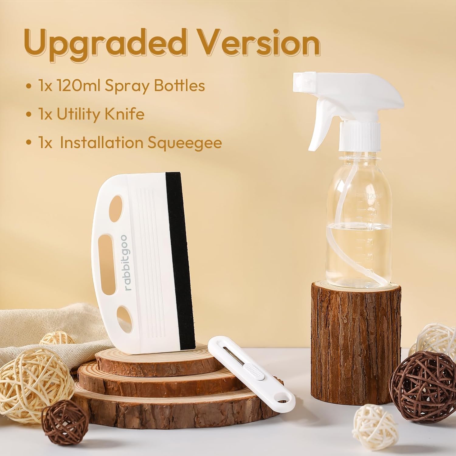 Thumbnail 2 de rabbitgoo Window Tint Kit (3-Piece) with Suede Squeegee, Utility Knife & 120ml Adjustable Spray Bottle