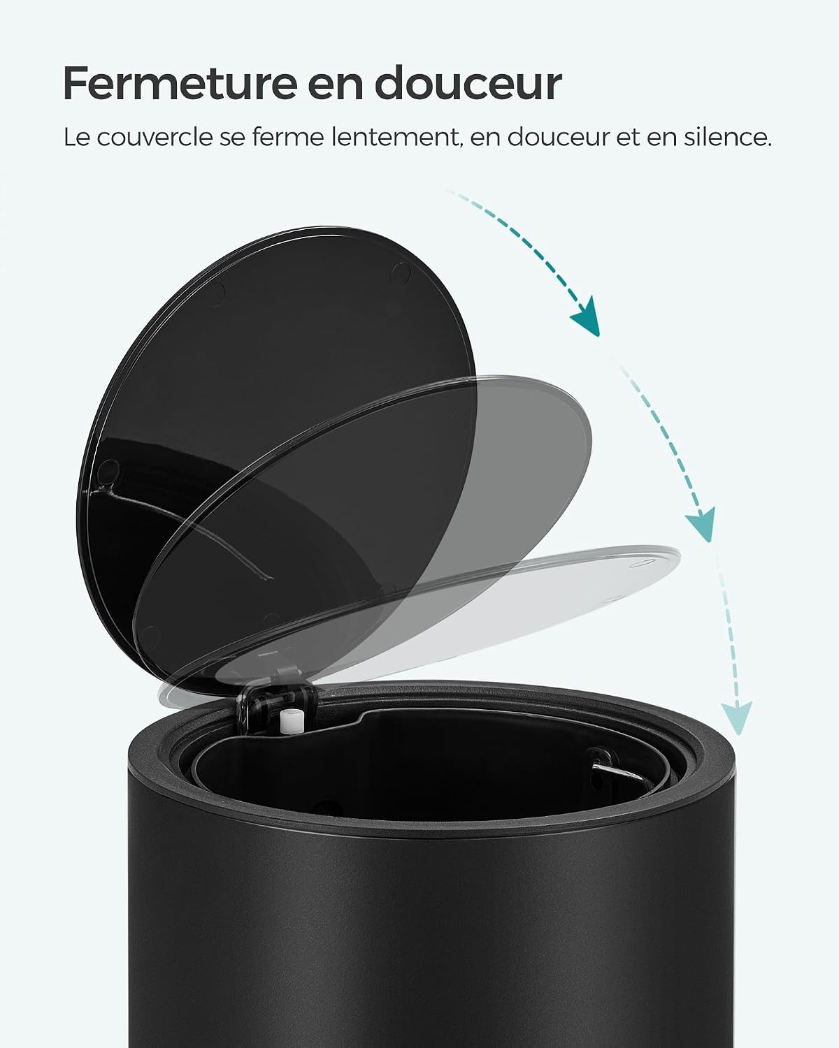 Detalle 1 de SONGMICS Poubelle 3L Noir d’Encre