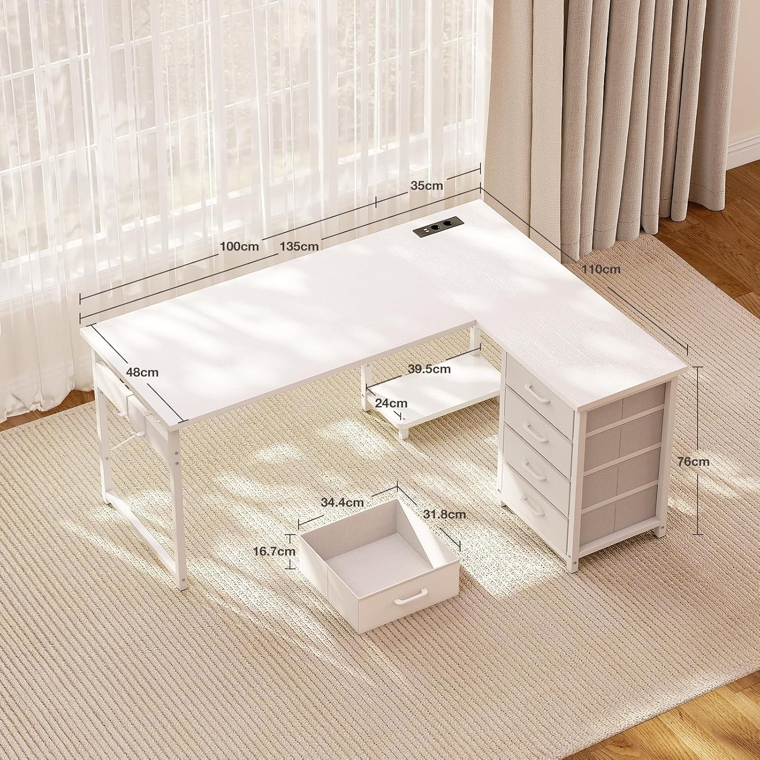 Thumbnail 2 de ODK Eckschreibtisch 135×100 cm L Form