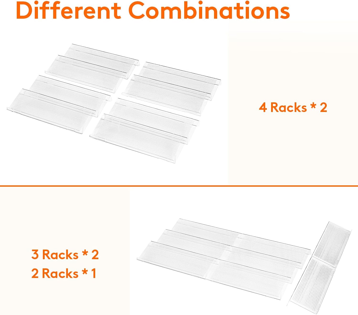 Detalle 2 de Lifewit 22025 Spice Drawer Organiser, Adjustable Four-Tier Rack, Set of 8
