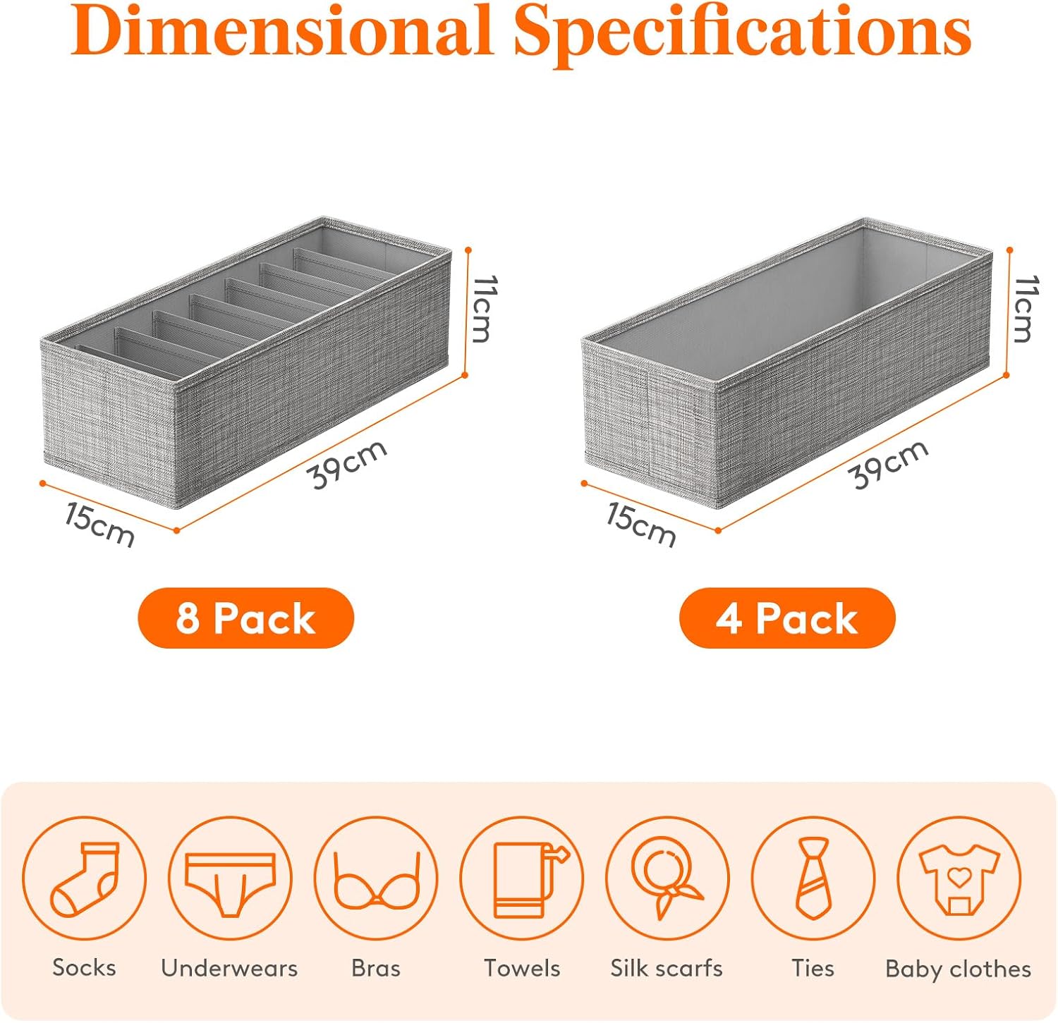 Thumbnail 1 de Lifewit 23092 Hemnes Drawer Organiser Set of 12, Foldable Fabric