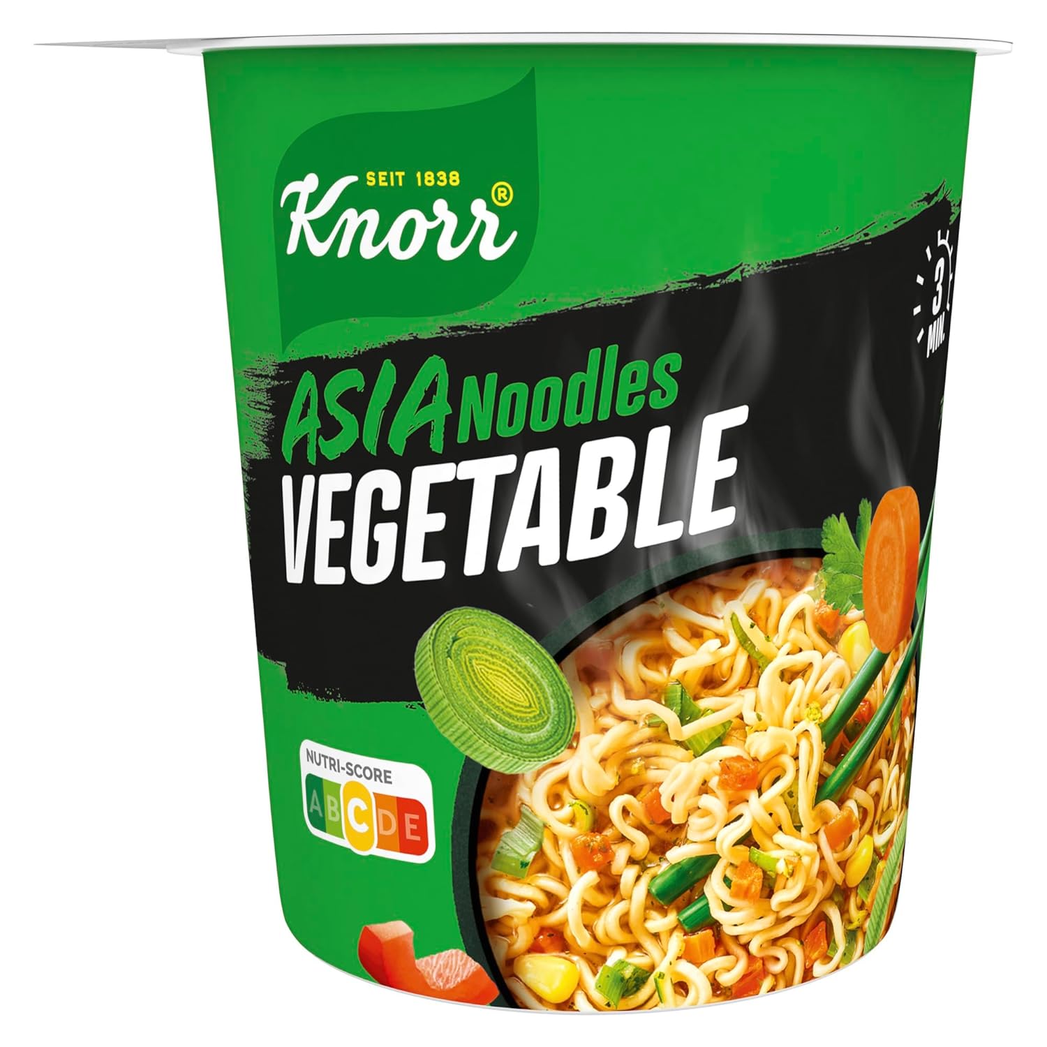Detalle de Knorr Instant Nudeln Vegetable Taste – schnelles Nudelgericht in 3 Minuten, 8 × 65 g