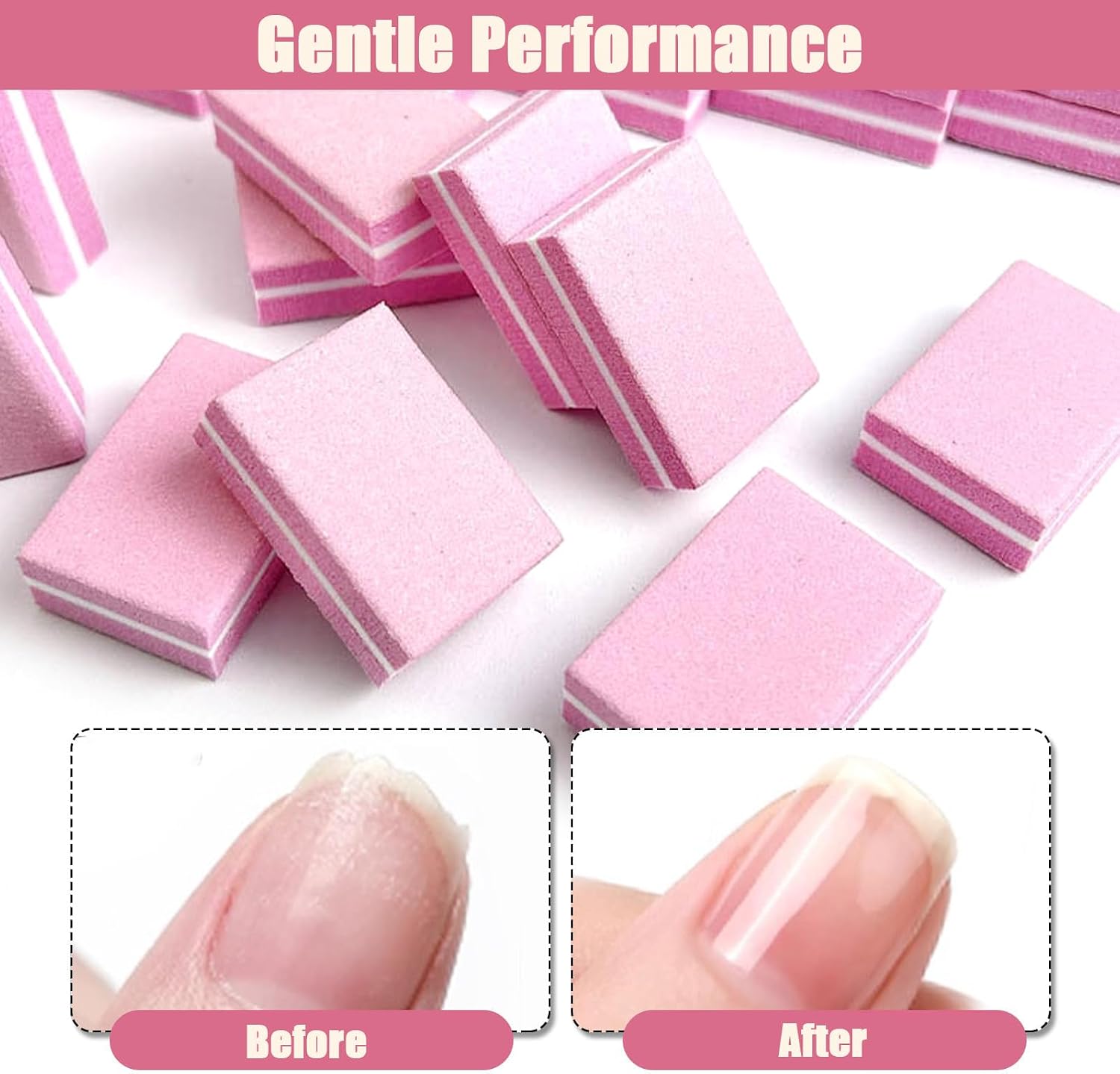 Thumbnail 4 de Mini Nail Buffer Blocks, 50 Pack 100/180 Grit – Double-Sided Buffing & Sanding Blocks for Natural, Gel & Acrylic Nails