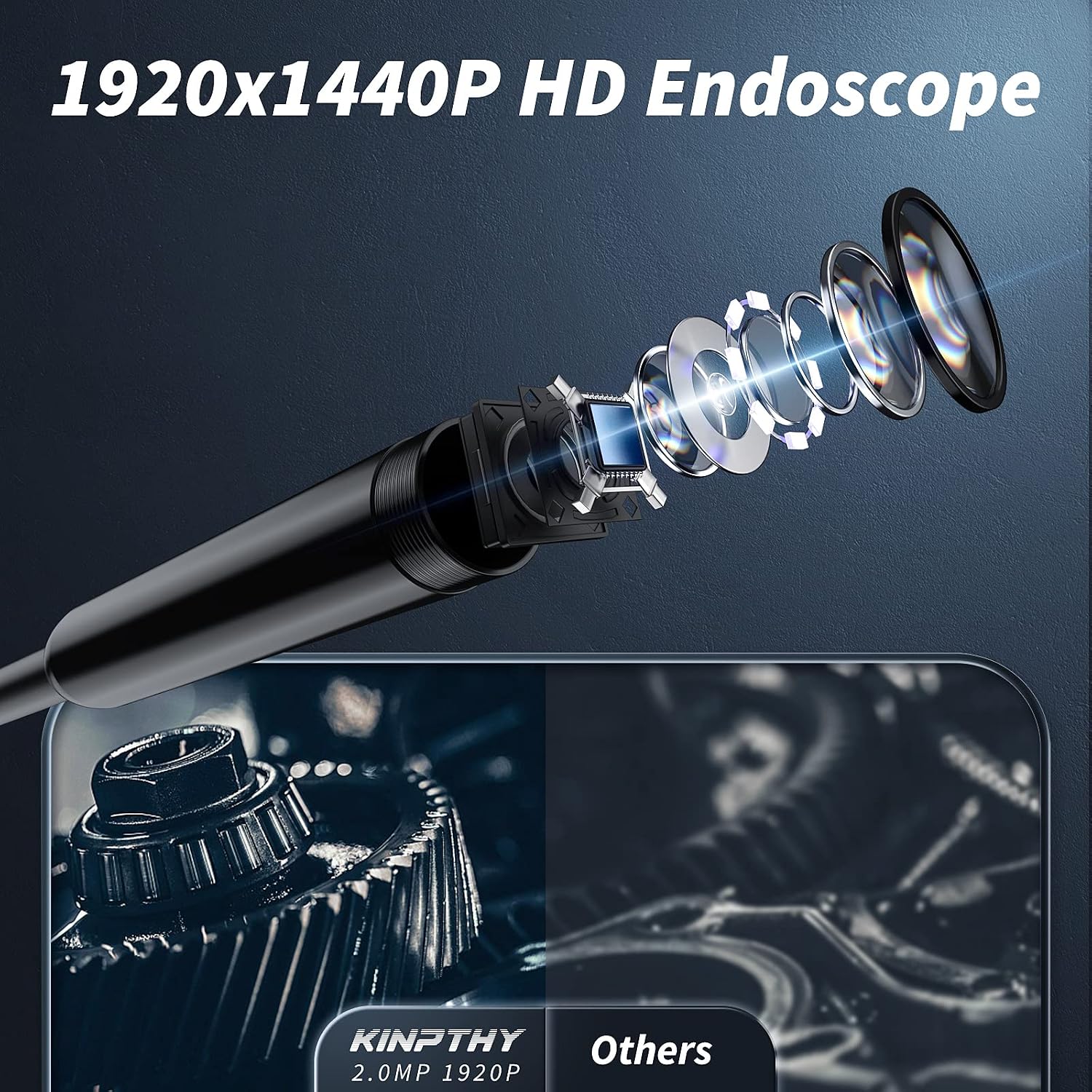 Thumbnail 6 de Kinpthy Endoscope Camera with 16.4-ft Semi-Rigid Cable, IP67 Probe and 8 LEDs
