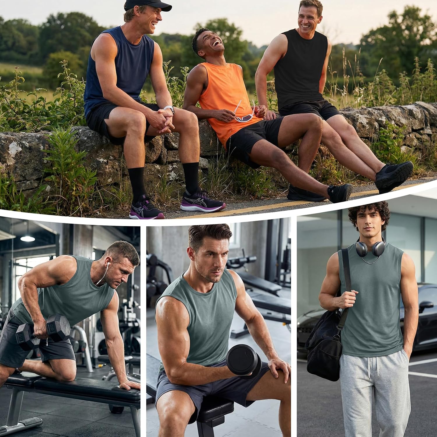 Detalle de Wayleb Canotta Uomo Traspirante Senza Maniche: Comfort, Versatilità e Performance per Allenamento e Outdoor