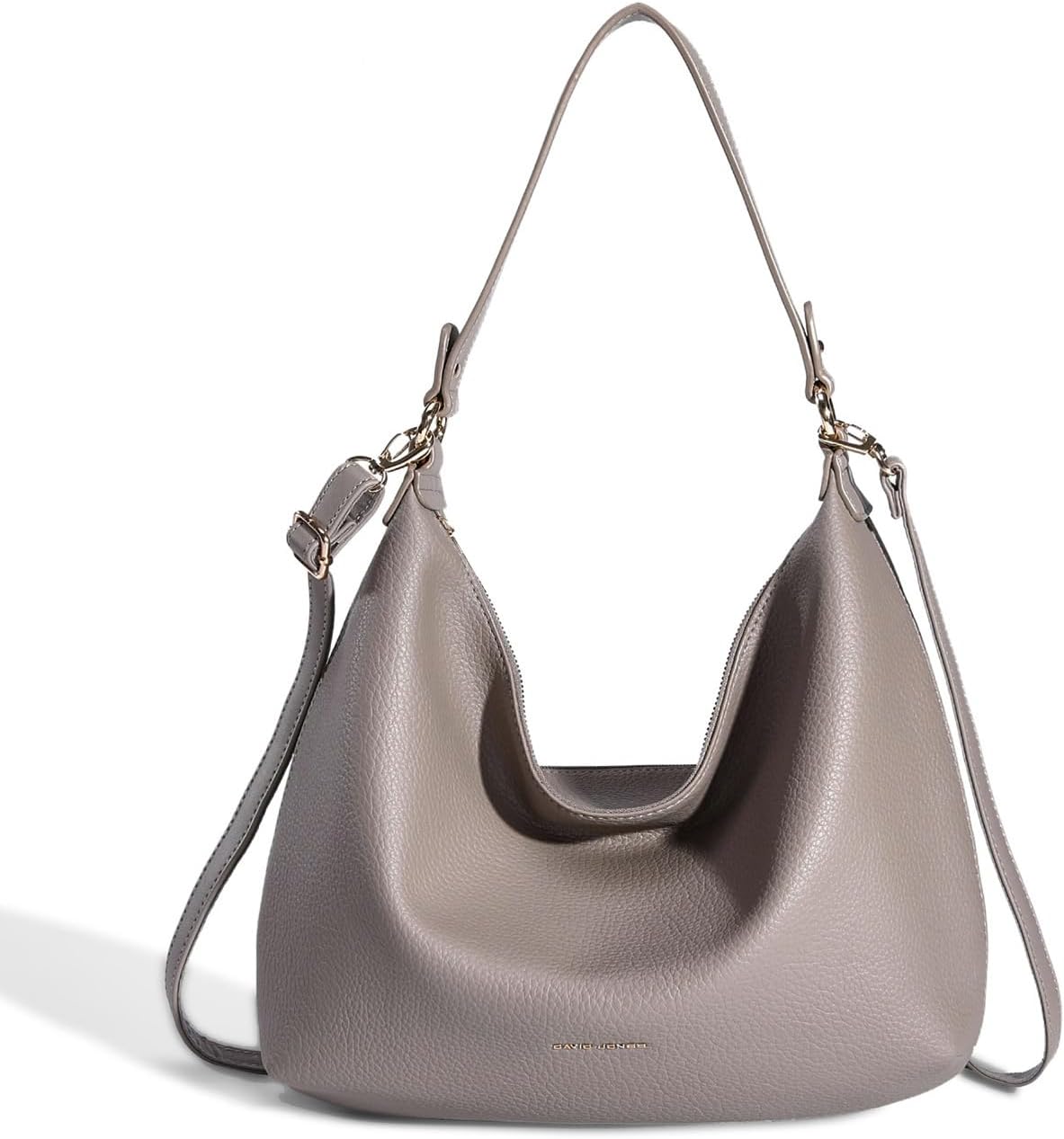 Thumbnail 4 de David Jones Hobo cabas beige en simili cuir souple, porté épaule et bandoulière ajustable