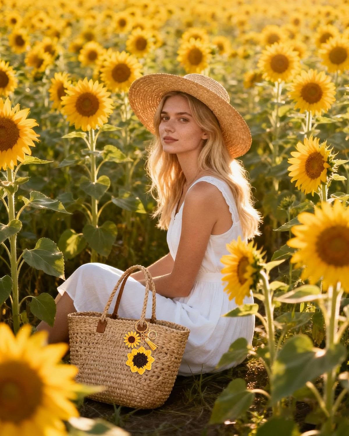 Thumbnail 3 de Seyaa Cadeau Plein d'Amour Porte-clés tournesol pour maman, mamie et maîtresse