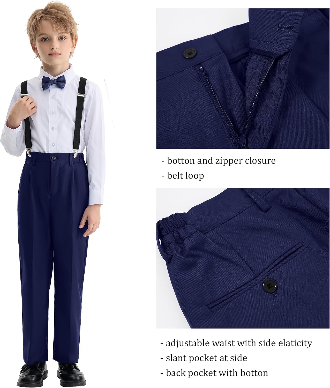 Detalle 2 de LOLANTA Smoking Schwarz Jungen Anzug – Page Boy Set für Hochzeit