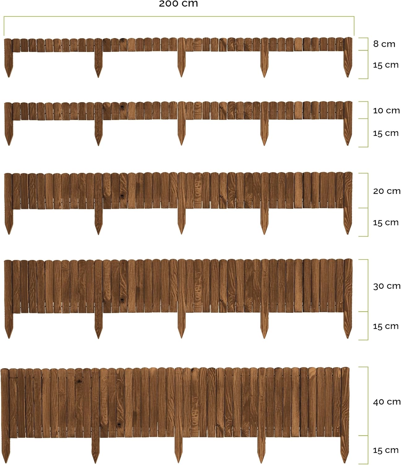 Thumbnail 1 de Garronda Rollborder in legno flessibile GD-0046 marrone scuro, 200 cm, altezza 20 cm