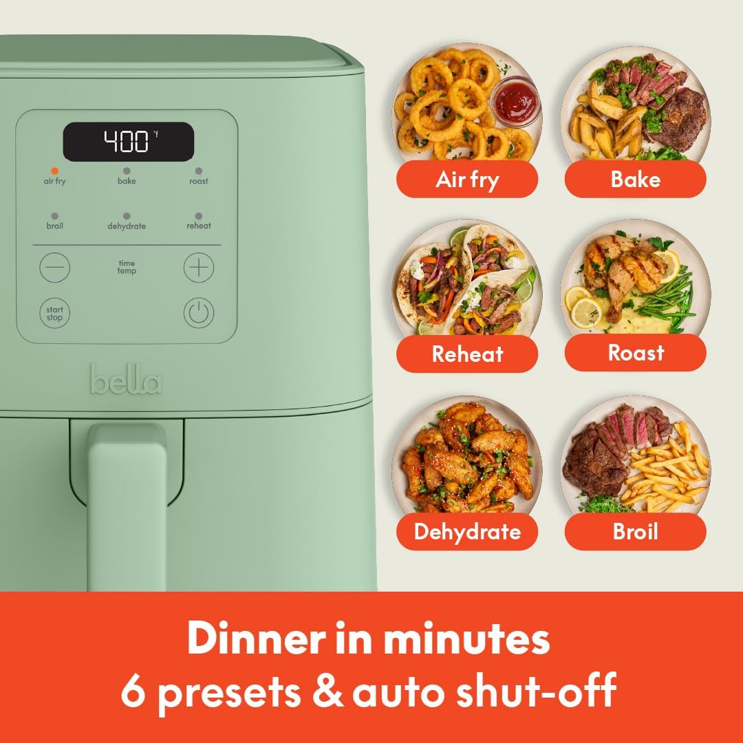 Thumbnail 4 de bella 4Qt Slim Air Fryer with Fits-anywhere Kitchenware in Seaglass