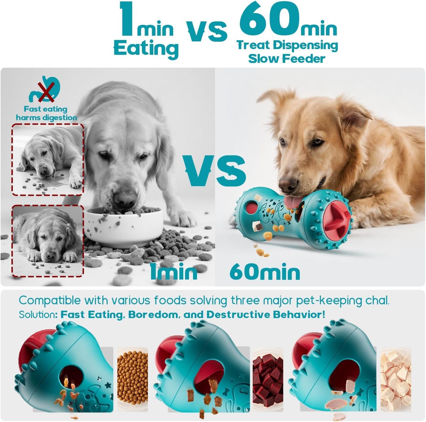 Thumbnail 2 de LUKITO Interactive Dog Toys for Boredom – Treat Dispenser Slow Feeder & Enrichment Puzzle