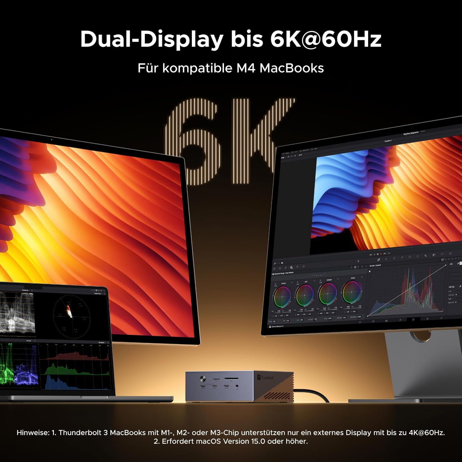 Detalle de UGREEN Maxidok Thunderbolt 5 Docking Station (Revodok 17-in-1) – 17 Anschlüsse, bis 120 Gbps, Dual 6K/8K Video und 2,5GbE