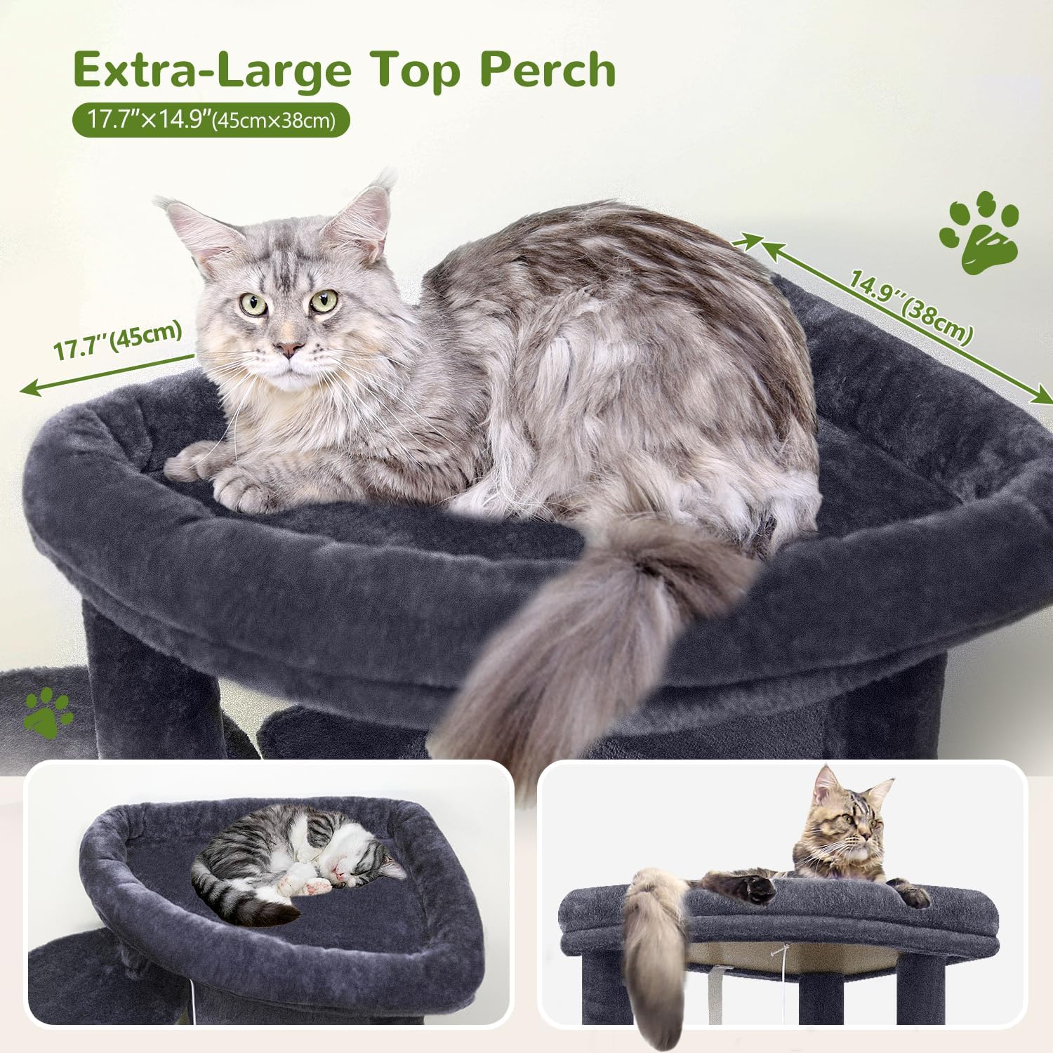 Detalle de Globlazer C66 66-Inch Corner Cat Tree with Sisal Posts and Condos