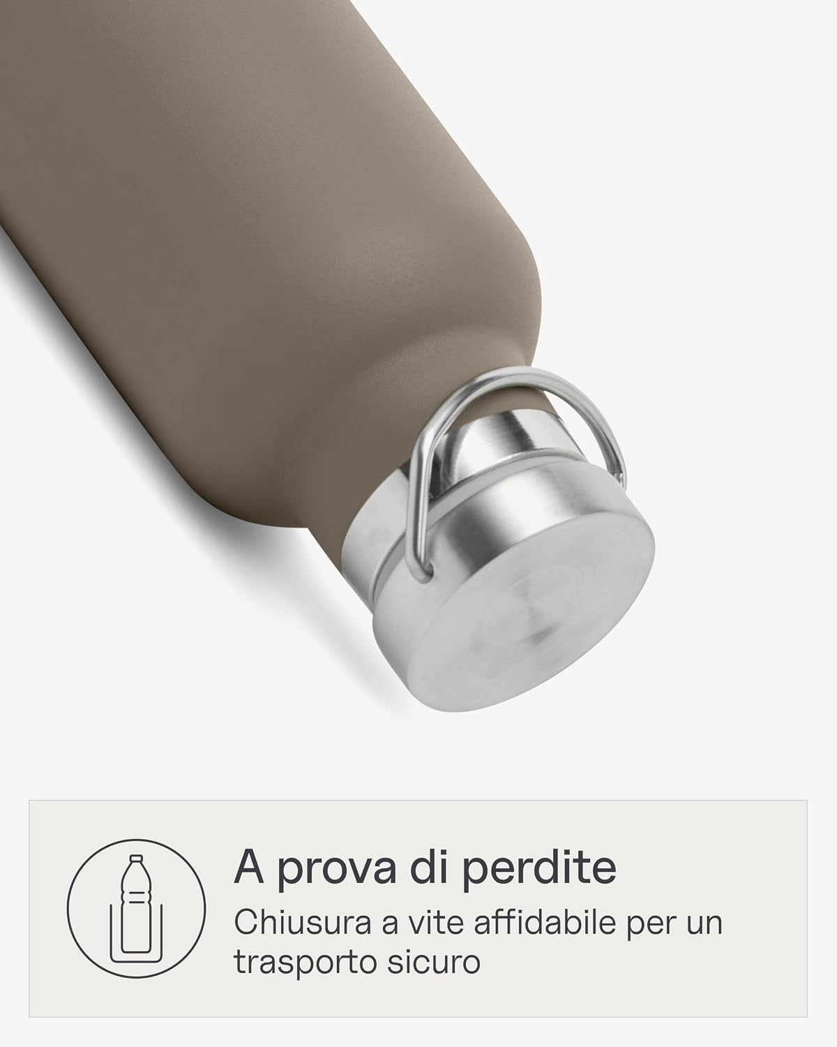Detalle 2 de Kapten & Son Borraccia termica 750 ml marrone – inox, anti-perdita e lavabile in lavastoviglie