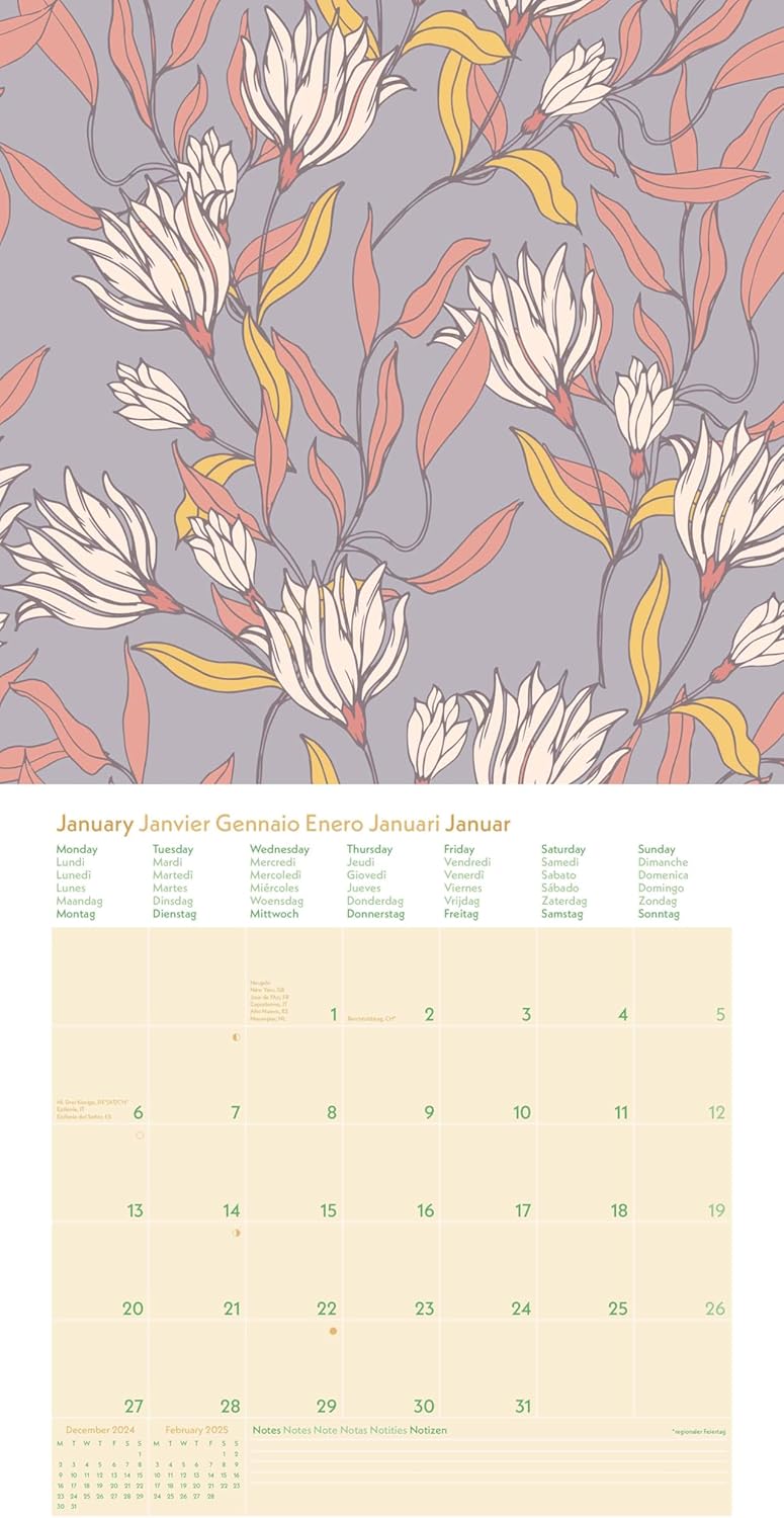 Thumbnail 3 de GreenLine Floral 2025 Broschürenkalender (30x30 cm) – Wandkalender mit Platz für Notizen