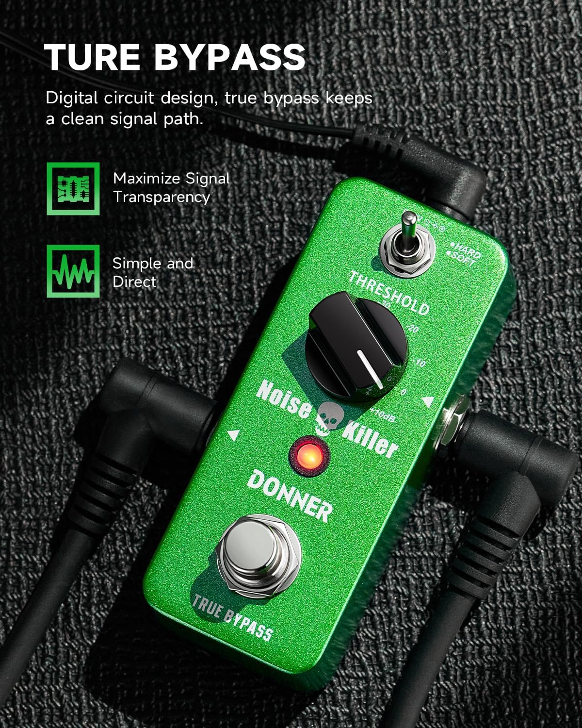 Detalle de Donner Noise Killer Noise Gate Pedal with Hard/Soft Modes and True Bypass