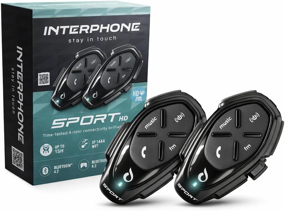 Detalle de INTERPHOSPORTHDTP – Hochwertige 40 mm High-Fidelity Kopfhörer mit DSP, Sprachbefehlen und Bluetooth Intercom
