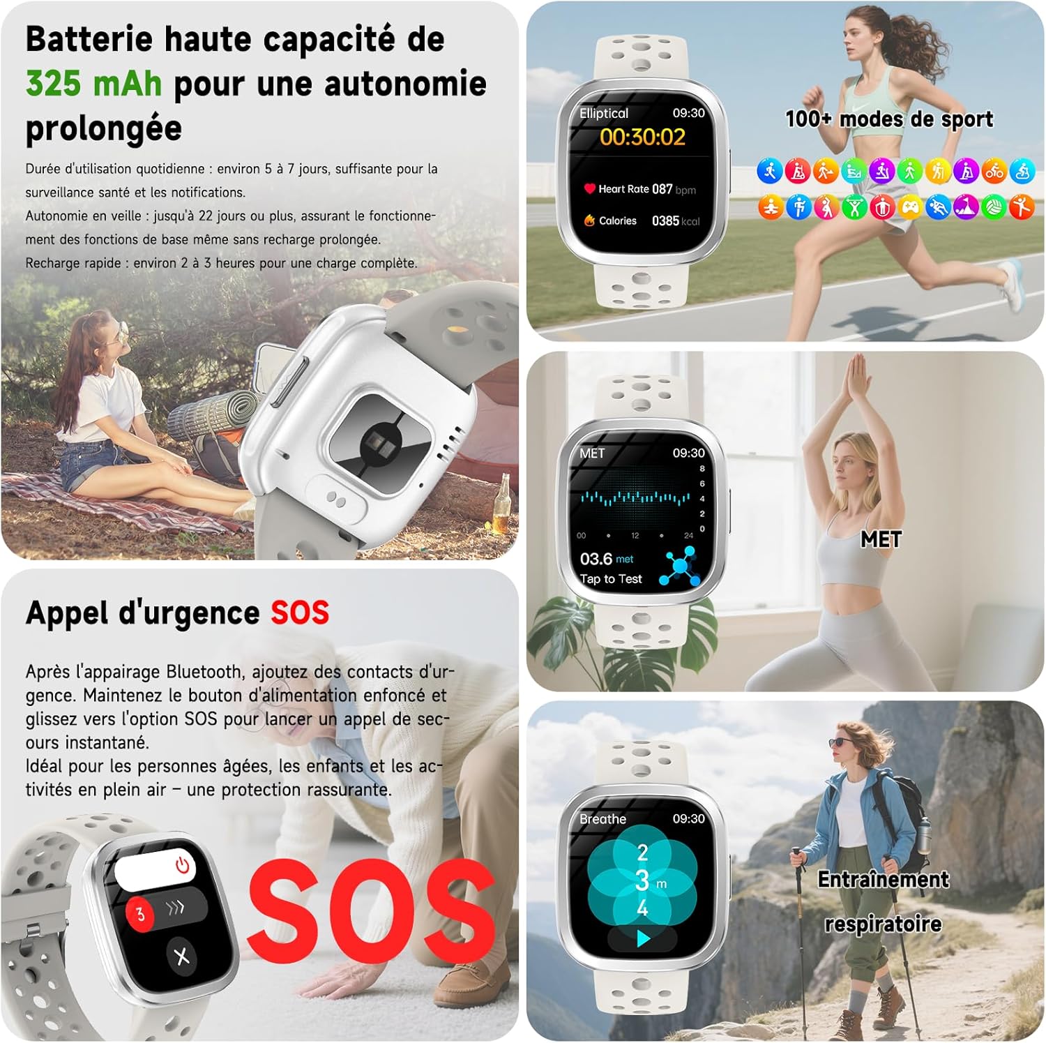 Thumbnail 5 de YYKY Montre Connectée ECG+HRV et IMC – Santé au poignet avec écran 1,72" et SOS