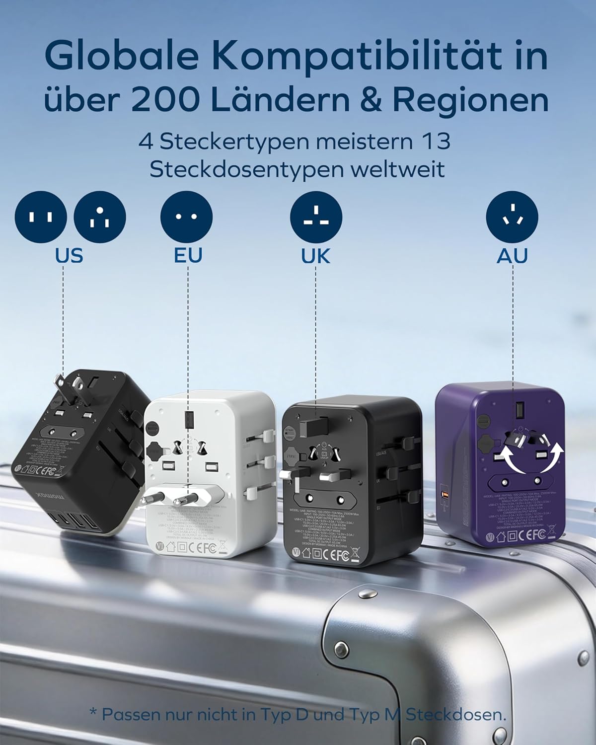 Thumbnail 1 de MOMAX Global 70W Reiseadapter