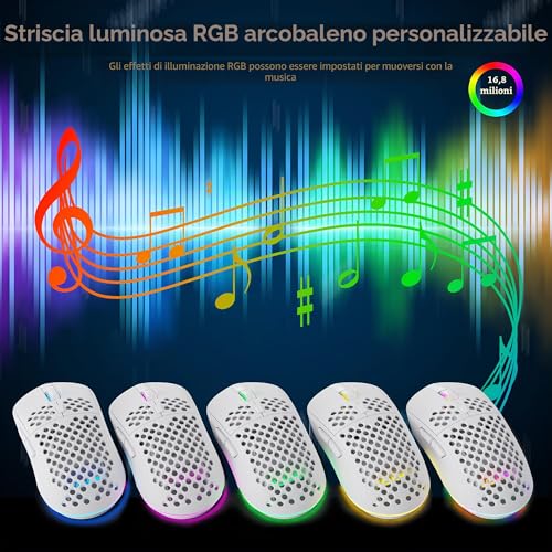 Detalle de Dierya ×TMKB M1SE: Mouse da gioco ultraleggero con sensore 12800 DPI e 6 pulsanti programmabili