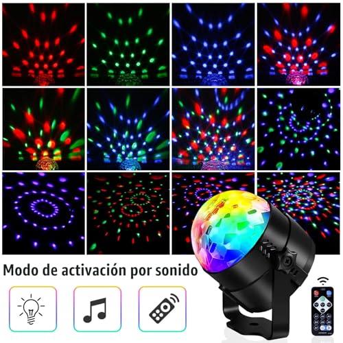 Thumbnail 6 de SEBRUANC Mini bola discoteca LED 3W RGB (2 unidades) – rotación 360° y control por sonido
