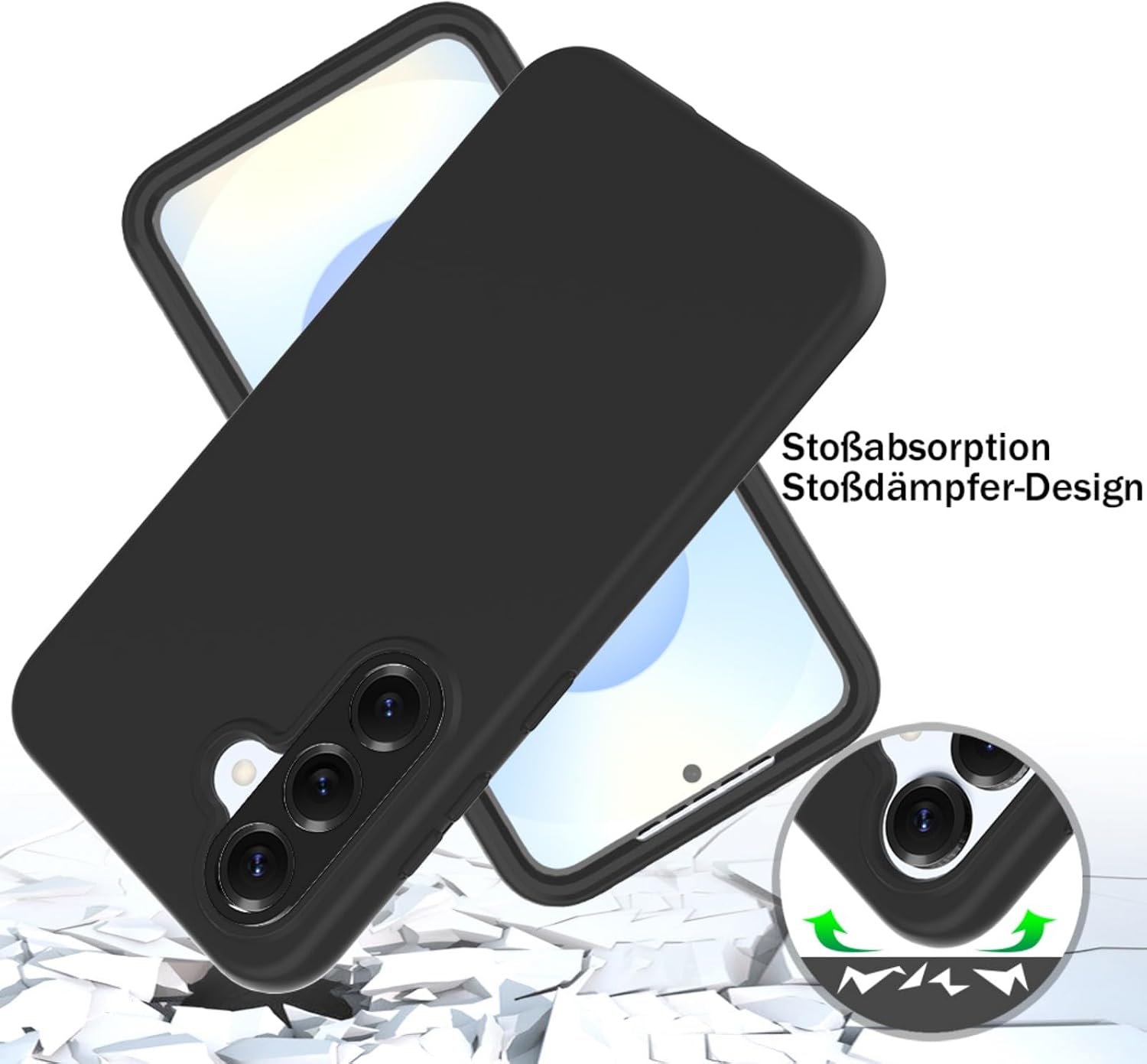 Detalle de Leedia coque Galaxy S25 5G 360° Protection avec écran intégré – Noir