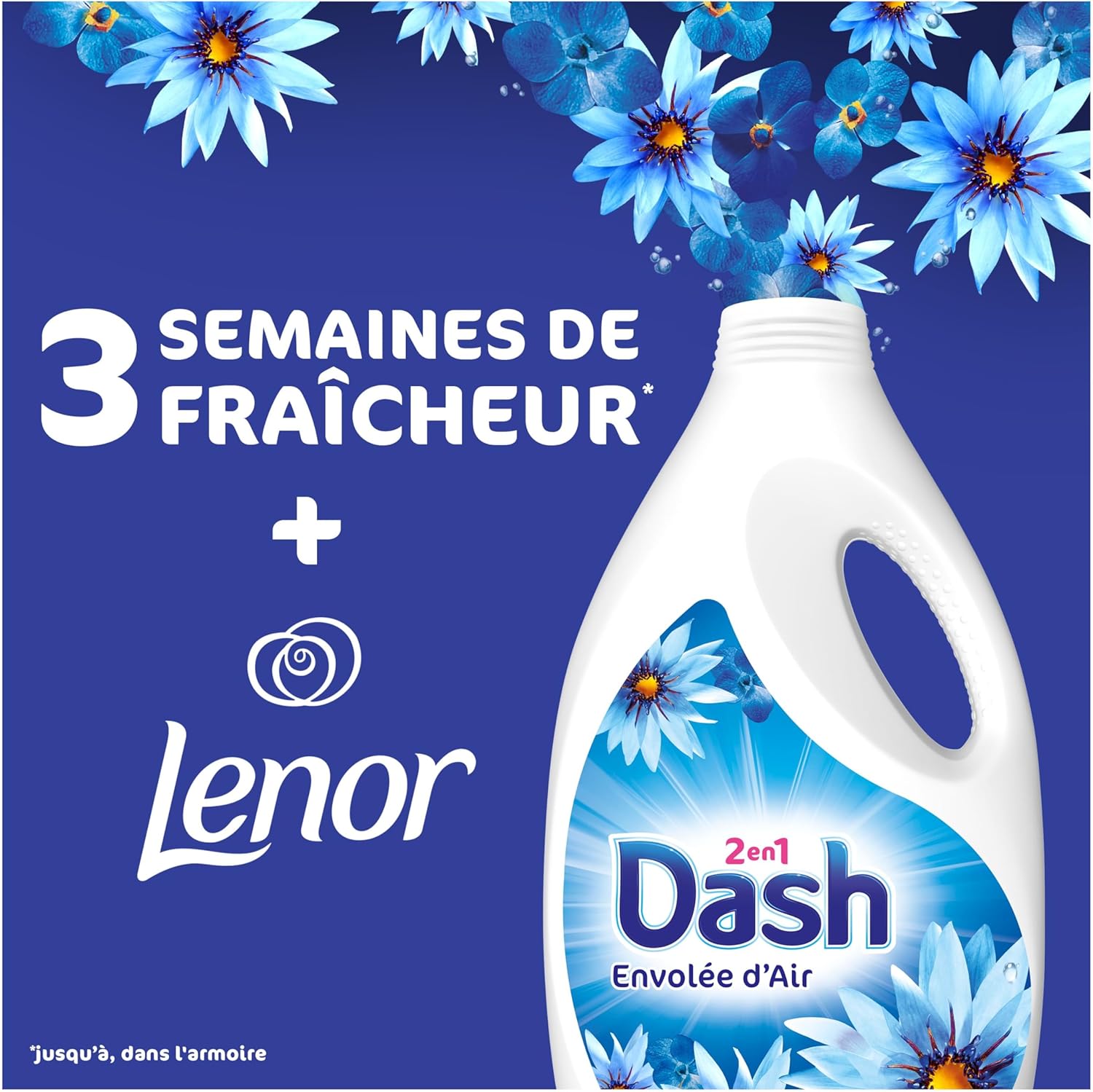 Detalle 2 de Dash 2en1 Lessive liquide Envolée d'Air 60 lavages