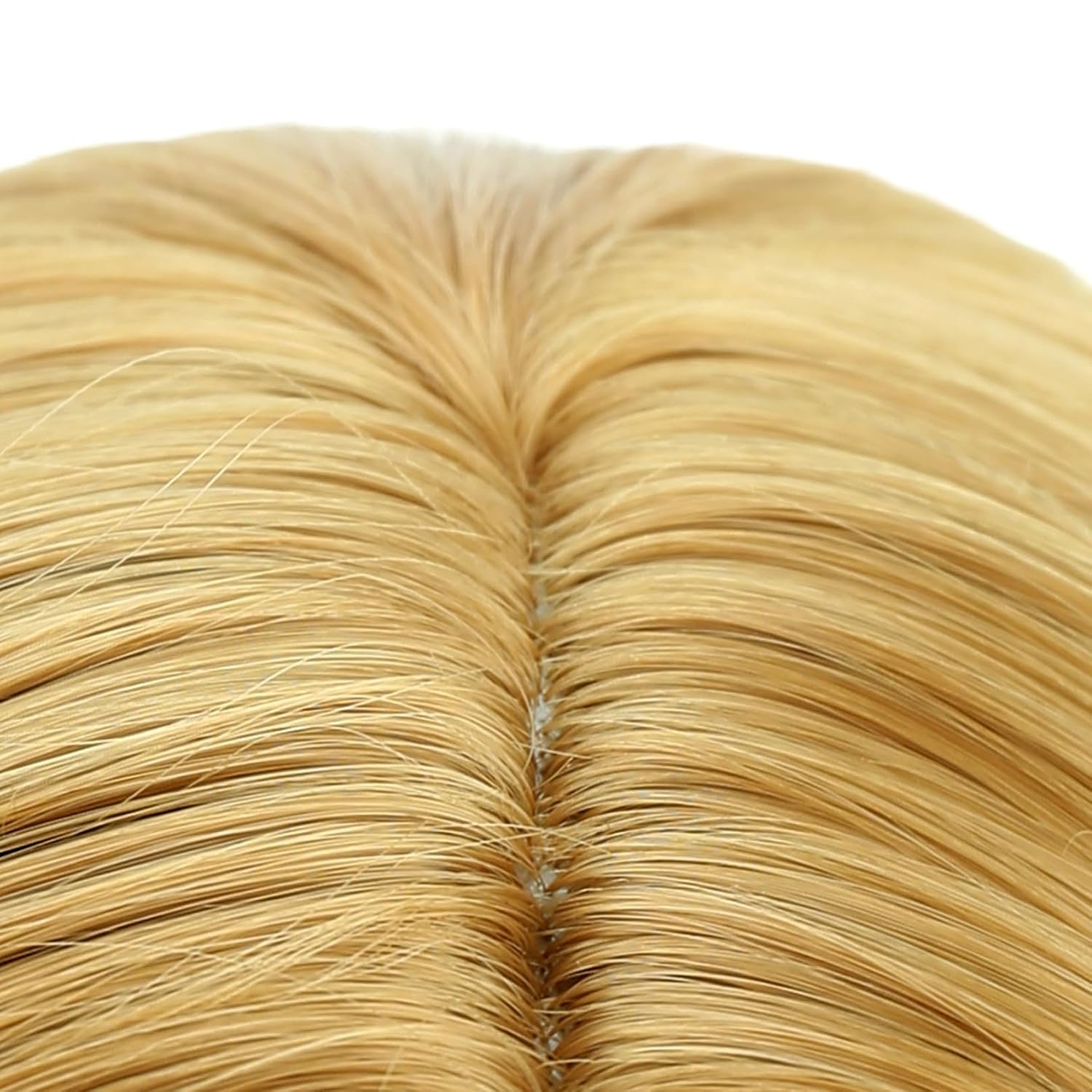 Detalle de BERON Strawberry Blonde Synthetic Wig, Shoulder-Length Waves, Adjustable Cap