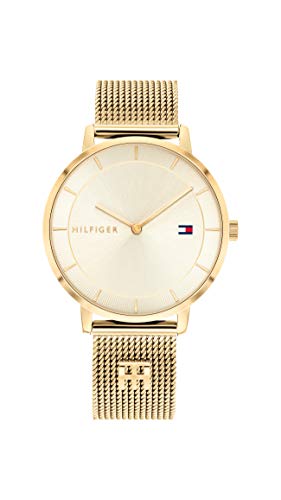 Detalle de Tommy Hilfiger Reloj Analógico de Mujer con Correa de Malla Dorada (1782286)