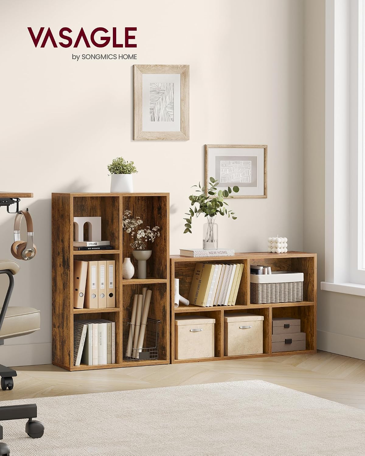 Detalle 2 de VASAGLE Bücherschrank LBC025X01 24×50×80 cm