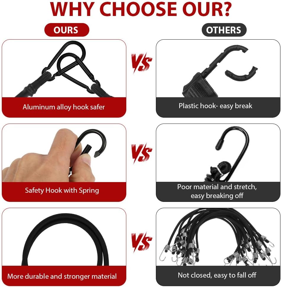 Thumbnail 5 de Adiwo Corde Elastiche con Ganci 60 cm – Set da 4 corde per fissaggio sicuro