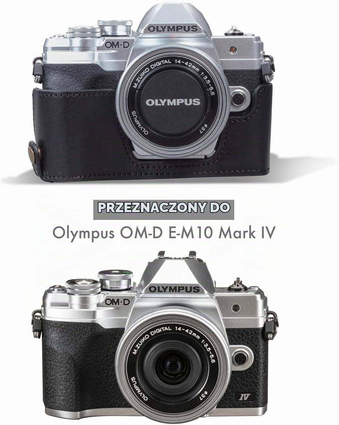 Detalle 2 de MegaGear MG1932 Ever Ready – czarne skórzane etui na aparat Olympus
