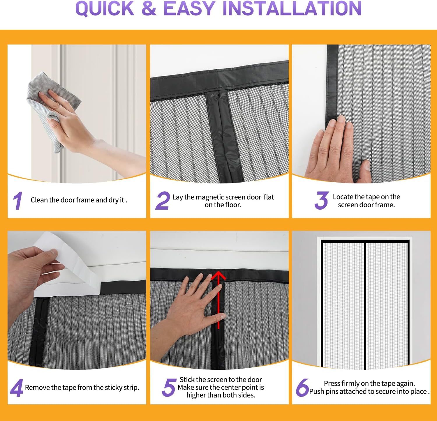 Detalle 2 de PIGETALE Magnetic Fly Screen Door 90x210cm: Easy, Hands-Free Entry with Strong Magnets