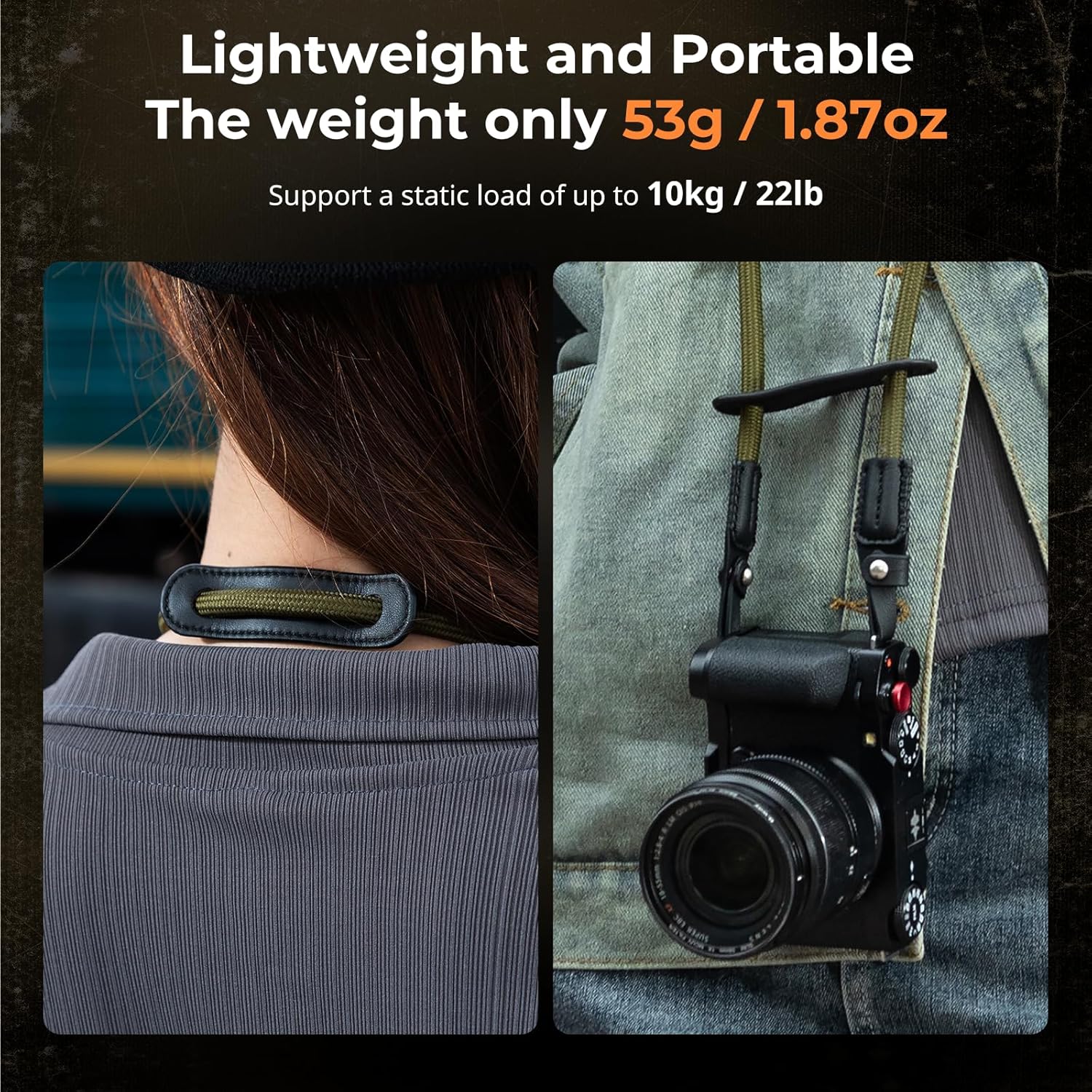 Thumbnail 1 de SMALLRIG Bandoulière pour Appareil Photo 5056 – Bandoulière tressée en nylon et cuir, longueur 110 cm