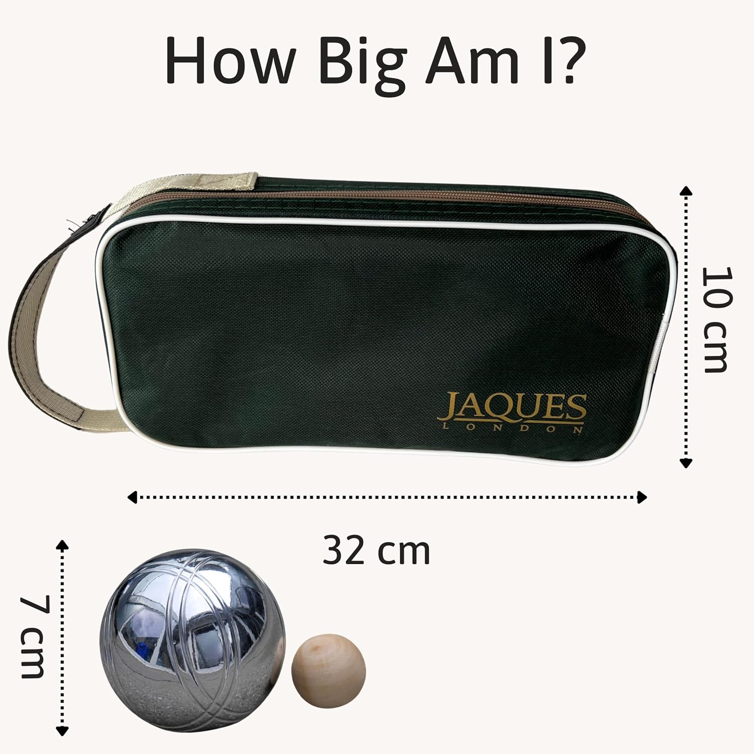 Detalle 2 de Jaques of London Luxury Boules Set – steel garden petanque set for families with wooden jack