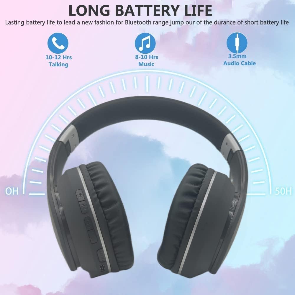 Thumbnail 5 de Usoun Bluetooth Headphones Over-Ear for Kids: 40mm drivers, Bluetooth 5.1, foldable with wired option