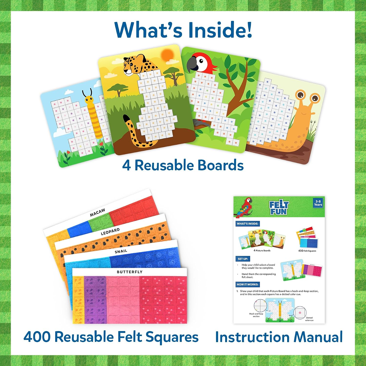 Detalle de Skillmatics Art Activity: Reusable Mosaic 3D Animal Craft Kit