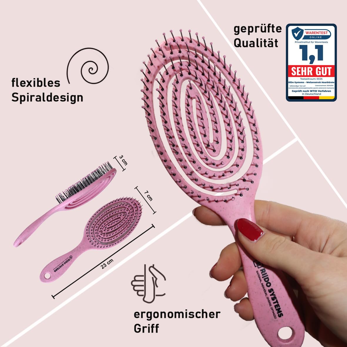 Thumbnail 2 de Ri|Do Systems Haarbürste ohne Ziepen rose