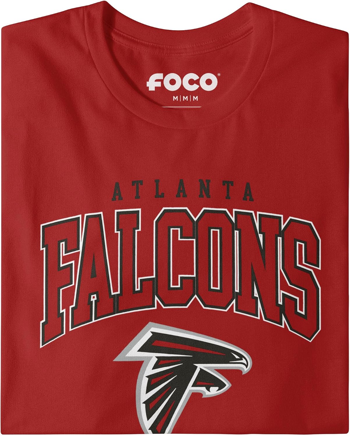 Detalle de FOCO NFL Unisex Team Logo Classic Arched Logo Short-Sleeve T-Shirt (Black)