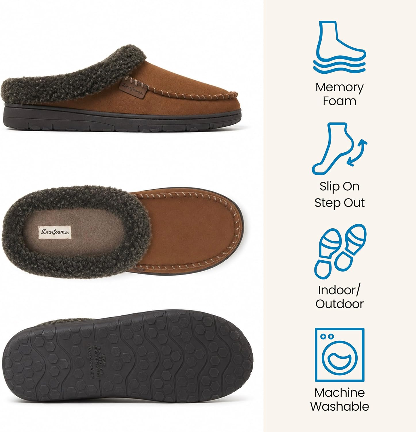 Detalle de Dearfoams Brendan Men's Clog Slippers 7–16