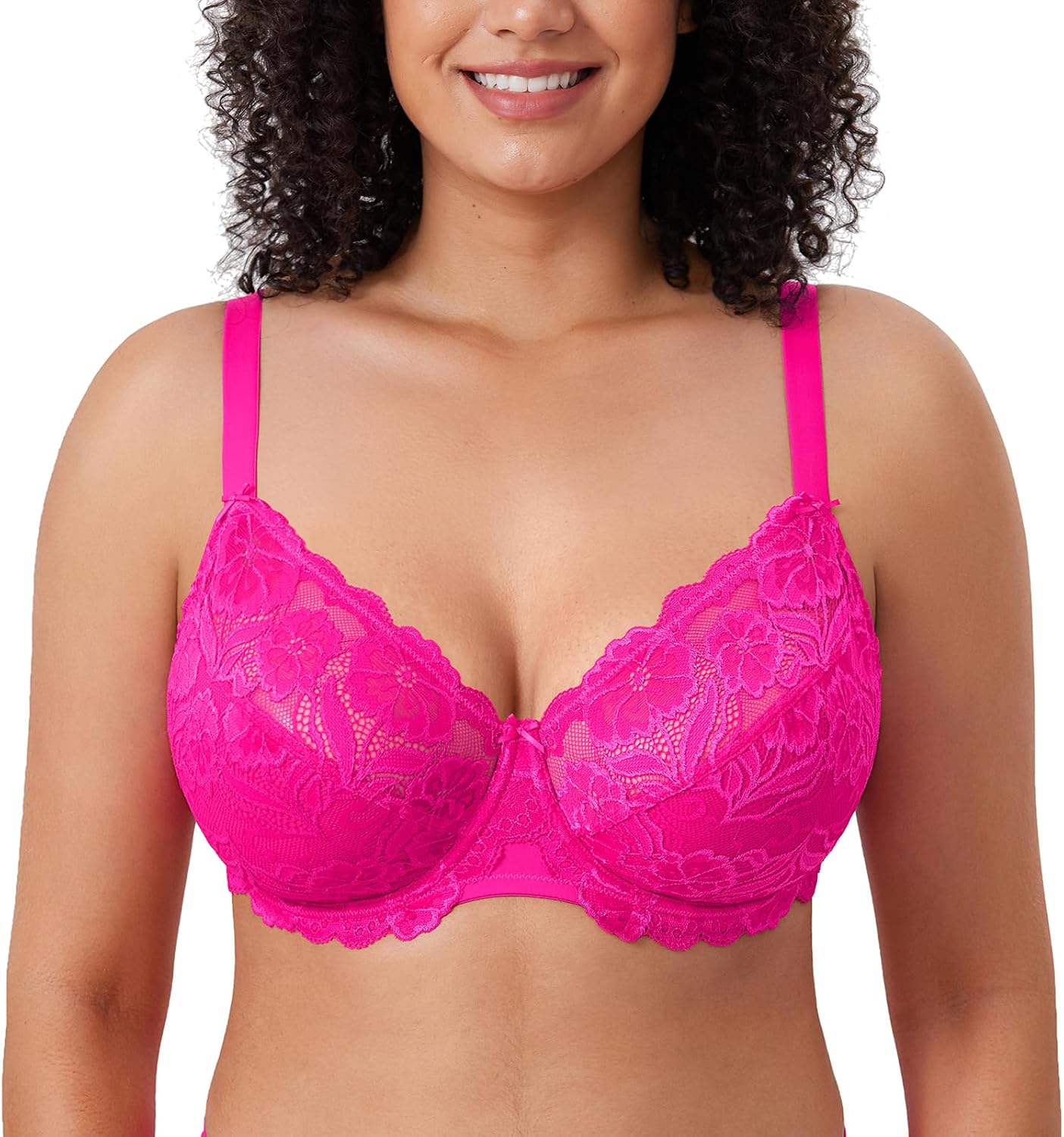 Detalle 2 de DELIMIRA Women's Full Coverage Lace Plus Size Bra with Underwire
