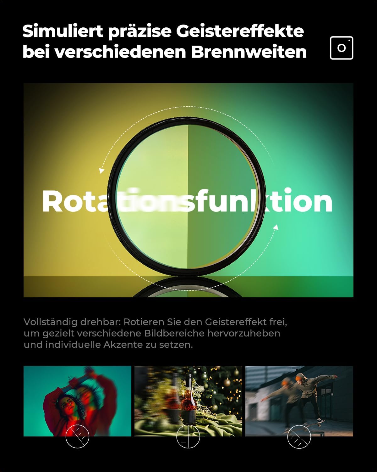 Thumbnail 6 de K&F CONCEPT 67mm Einzelbewegungsunschärfe-Effektfilter (Nano-B Serie) – kreativer Kameraobjektivfilter aus optischem Glas