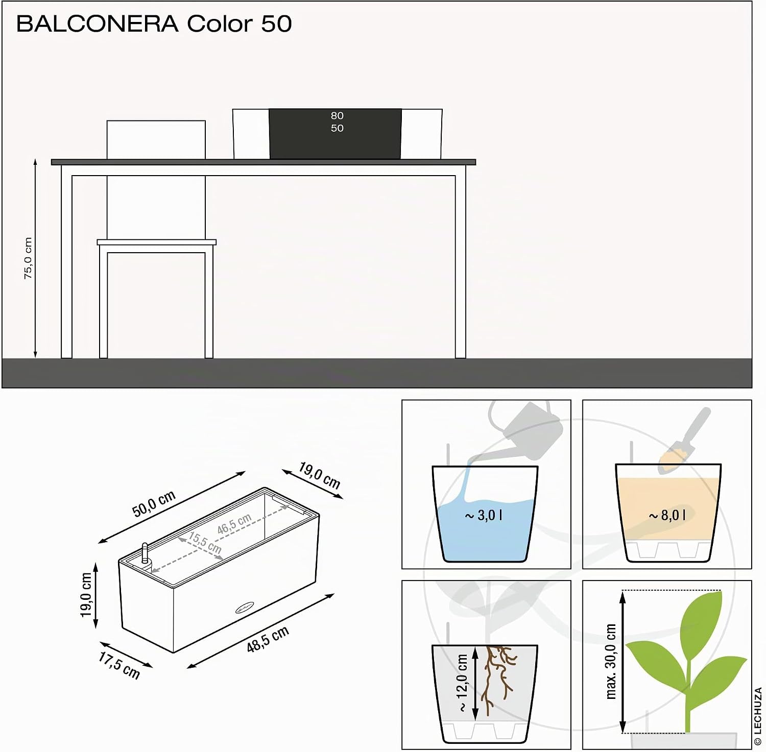 Detalle 2 de Lechuza Balconera Color 50 Muskat All-in-One