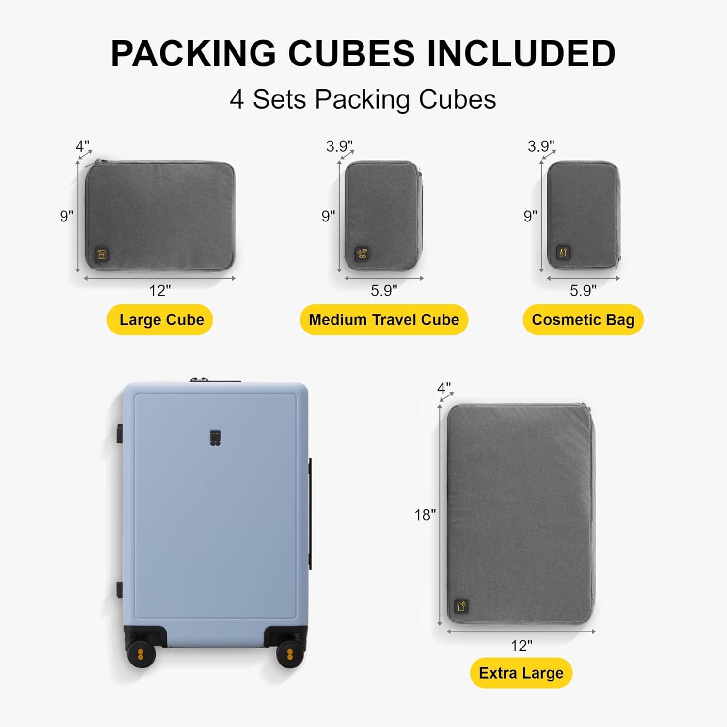 Detalle de LEVEL8 Suitcase 66cm 65L carry-on with organisers